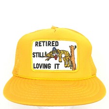 Vtg Retired Still Loving It Patch Cap Logo Mesh Snap Back Trucker Baseball Hat picture