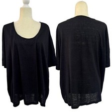 J Crew Women's Size Large 100% Linen Short Sleeves Minimalist Lagenlook Top picture