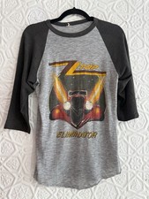 vintage 1983 ZZ Top Eliminator Raglan Tour Tee-Tshirt-Jersey-Double sided grey picture