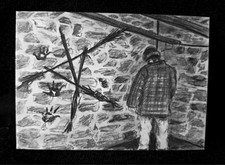 ACEO Original BLAIR WITCH PROJECT graphite pencil realism portrait OOAK MINI ART picture