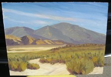 NEVADA DESERT PLEIN AIR OIL, LISTED ARTIST, NEAR MOAPA 12X16 NICE OIL PAINTING picture