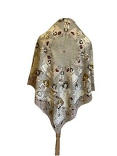 Y7# Vintage DaVinci Silk Scarf Figurative Art Print Designer Square picture