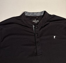 Primo Shirt Men’s Large Black Blade Collar Golf Polo Performance Polyester picture