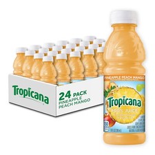 Tropicana 100% Pineapple Peach Mango Juice, 24 Bottles (10oz) - No Added Sugars picture