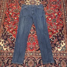 Vintage Wrangler Authentic Men's Blue Denim Jeans Straight Leg  38x36 W/ Patch picture