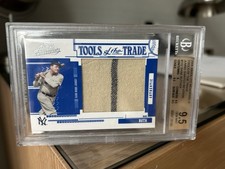 BABE RUTH 2005 ABSOLUTE GAME USED WORN JUMBO JERSEY MEMORABILIA MATERIAL BGS 9.5 picture