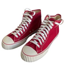 Vintage PF Flyers Center Hi Red Canvas High Top Sneakers Mens 12 Womens 13.5 picture