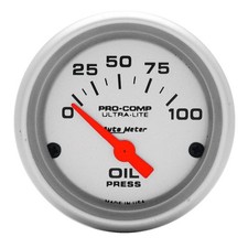 Auto Meter 4327 Ultra Lite Pro Comp Oil Pressure Gauge Electric 0-100 PSI 2 1/16 picture