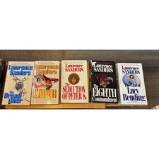 Lot of 5 Lawrence Sanders Vintage Paperbacks Thriller Suspense Novels picture