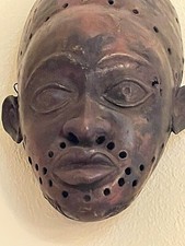 Antique African BRONZE Mask. Outstanding, sensitive, art.   picture