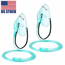 2PCS L Oxygen Mask with 6.6 Ft Tubing and Adjustable Elastic Strap, Adult Oxyge picture