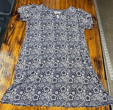 Per Seption Women Dress Size 2X Blue White Floral Medallion Keyhole picture