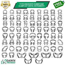 71 Pcs Endodontic Rubber Dam Clamps Set Dental Instruments German Grade picture