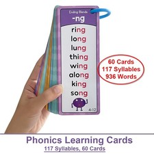 Phonics Word Flash Cards English Vocabulary Learning Language Teaching Aid picture