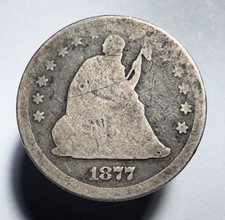 1877 P Seated Liberty Quarter -1836 picture