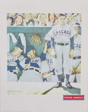 Norman Rockwell The Dugout Chicago Cubs Poster 22 x 28 picture