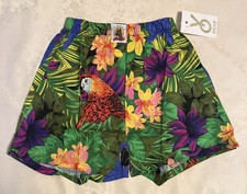 NOS Vintage Maxx Boxer Yo Wear Jungle Parrot Boxer Style Shorts Unisex 90s S USA picture
