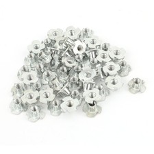 uxcell 50Pcs Carbon Steel Zinc Plated M5 x 8mm 4 Pronged Tee Nut T-Nut picture