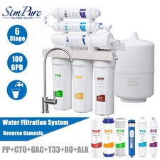 6 Stage 100GPD Alkaline RO Reverse Osmosis Drinking Water Filter System Purifier picture