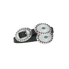 Brighton Ladies Blackbird Concho Black & Silver Belt B60453 picture