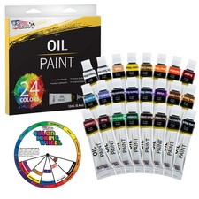 Professional 24 Color Art Oil Paint Set, Lg 12ml Tubes, Artist Student Paintings picture