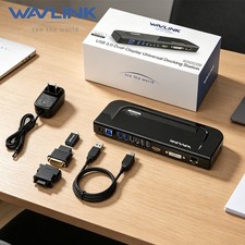 Wavlink USB A/C Dock Laptop Docking Station 13in1 for MAC LENOVO HP DELL Windows picture