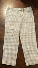 Talbots Women’s Stretch Floral Dress Pants White/Black Cotton/Spandex Regular 10 picture