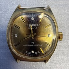 Vintage Eseikor Electra 360 Antimagnetic RUNNING Gold Tone Manual Wind Watch picture