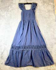 Zesica Women's Blue Lace Strap Sleeveless A-Line Dress Size S picture