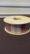 Vintage French Plaid Ribbon 25M Unopened Acetate Laitonné Made in France NOS picture
