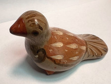 Vintage Tonala Mexican Pottery Bird Figurine featuring hand-painted folk art #b picture