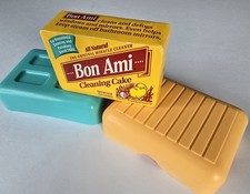 Vintage BON AMI Cleaning CAKE ~ 8oz Laundry HOUSEHOLD Polishing BAR & Orig. CASE picture