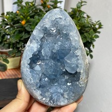 2.62LB Natural Blue Celestite Geode Quartz Crystal Mineral Specimen Healing picture
