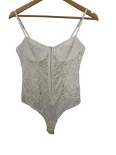 Intimately Free People Night Rhythm Bodysuit Ecru Floral Mesh Corset Size Medium picture