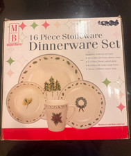Vintage Merry Brite Stoneware Dinner Set Poinsettia Christmas picture
