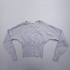 Aritzia Wilfred Golightly Cardigan Size XS Soft Grey Knit Button Fitted Waist picture
