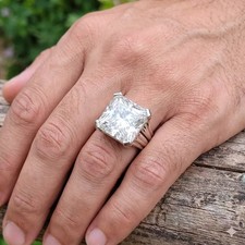 RARE Certified 19.30 Ct Diamond Solitaire Men's Ring  FREE Tariffs & Shipping picture