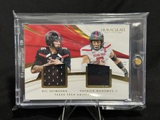Patrick Mahomes Nic Shimonek 2018 immaculate jersey #71/99 picture