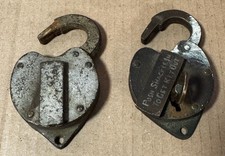 Vintage railroad locks with 1 key that opens both. One lock dated 1946 picture