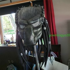 US NOW Predator Alien Vs Predator Mask Helmet W/ Braid Halloween Cosplay Costume picture
