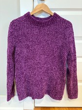 Talbots Sweater Purple Women's Petite Large Crew Neck Pullover Soft Knit w/Tags picture
