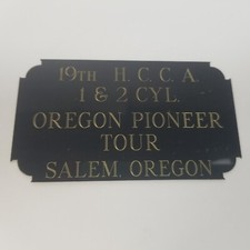 19th HCCA 1 & 2 Cylinder Oregon Pioneer Tour Salem OR Club Badge Plaque Emblem picture
