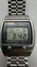 Vintage Seiko Quartz LC A039-5019 Men's Digital Watch Spiedel Bracelet Stainless picture