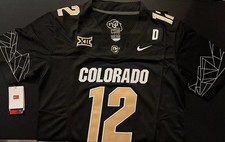Travis Hunter Colorado Buffaloes Black Jersey 2024 FUSE Stitched 12 NWT picture