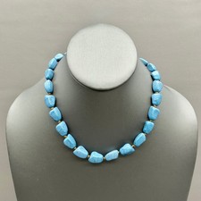 Premier Designs Necklace Women Blue Faux Turquoise Beaded Gold Tone Adjustable picture