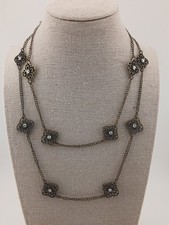 PREMIER DESIGNS Spring Daisy antiqued goldtone AB stones stations chain necklace picture