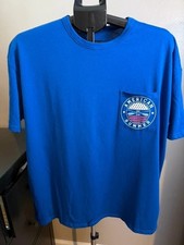 Natural Reflections Medium Blue American Summer Graphic Pocket Tee NWOT picture