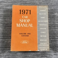 Vintage 1971 Ford Car Shop Manual 5 Volume Set Mustang Torino Orange Softcover picture