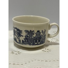 Blue Willow Jumbo Soup Mug Oversized Ceramic Coffee Cup Chinoiserie Blue White picture