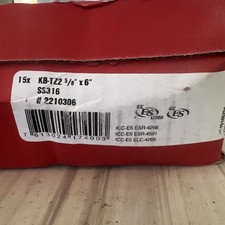 Box Of 15 HILTI KB-TZ2 SS316 Kwik Bolt 5/8” x 6” 2210306 Concrete Wedge Anchor picture